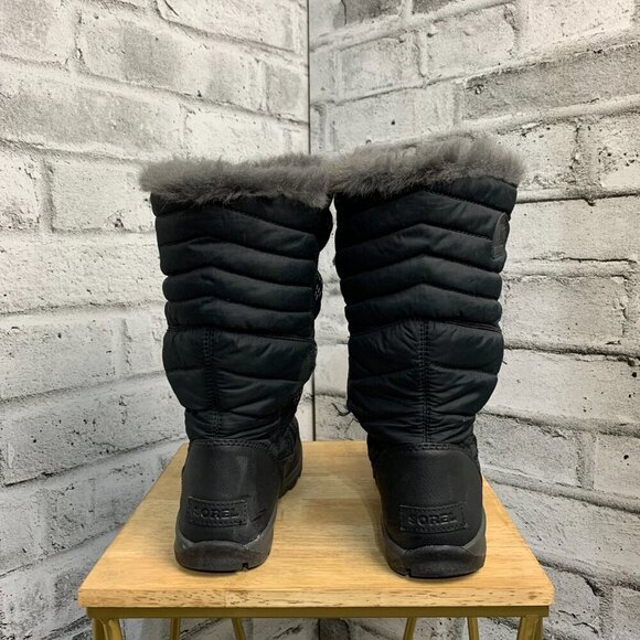 Sorel Whitney Lace Black Tall Faux Fur Trim Boot - Picture 9 of 14